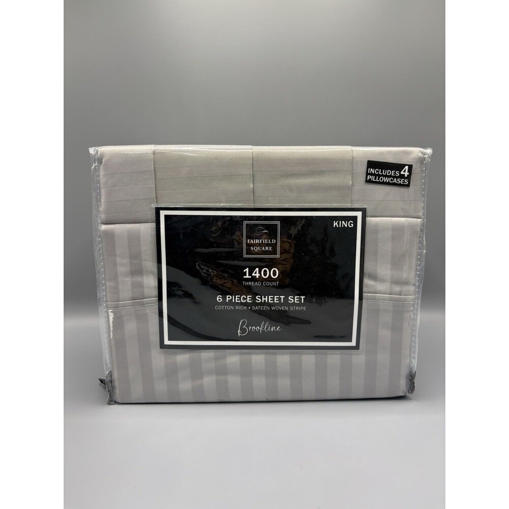 Fairfield Square  Brookline 1400 Thread Count 6 Pc. Sheet Set, KING New